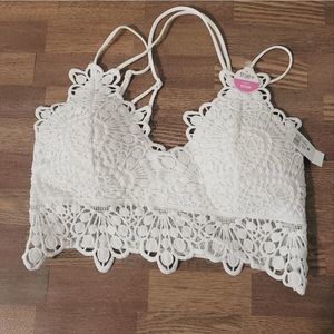 True by Rue 21 Lace White Bralette Size Medium